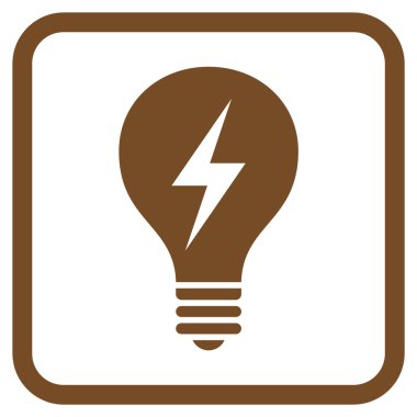 Elektrikli ampul vektör simgesi bir çerçeve içinde