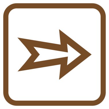 Ok sağ vektör simgesi bir çerçeve içinde