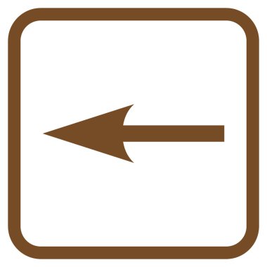 Keskin ok sol vektör simgesi bir çerçeve içinde