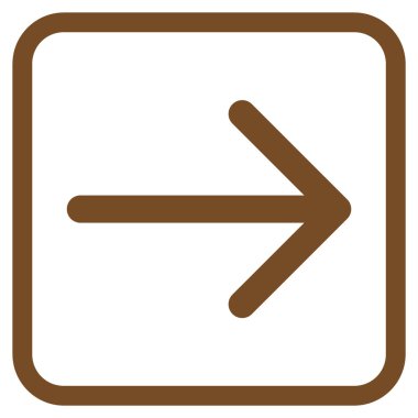 Ok sağ vektör simgesi bir çerçeve içinde