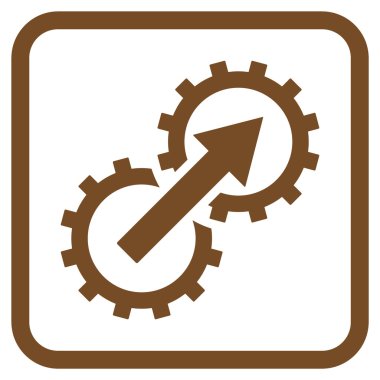 Dişli Tümleştirme vektör simgesi bir çerçeve içinde