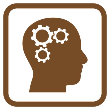 Beyin Gears vektör simgesi bir çerçeve içinde