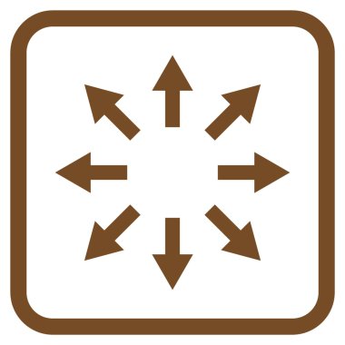 Radyal oklar bir çerçeve içinde simge vektör