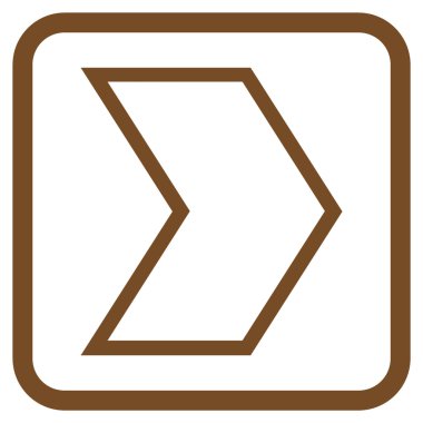 Ok ucu doğru vektör simgesi bir çerçeve içinde