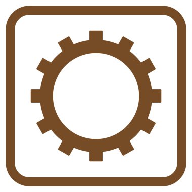 Dişli vektör simgesi bir çerçeve içinde