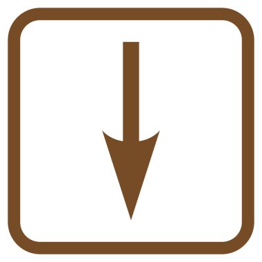 Vektör simgesi bir çerçeve içinde aşağı ok keskin