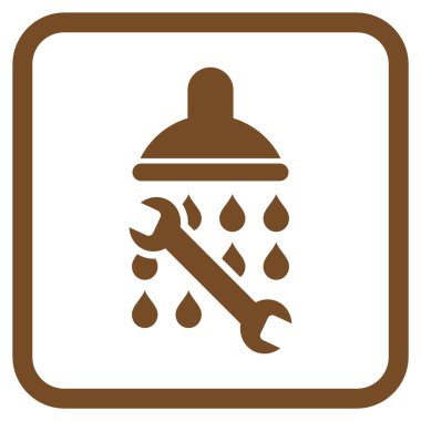 Duş sıhhi tesisat vektör simgesi bir çerçeve içinde