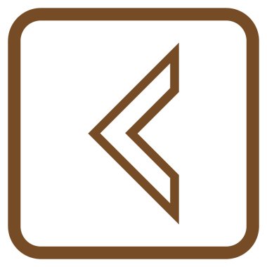 Ok ucu sol vektör simgesi bir çerçeve içinde