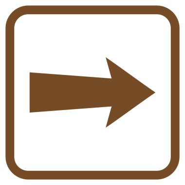 Ok sağ vektör simgesi bir çerçeve içinde