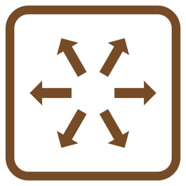 Radyal oklar bir çerçeve içinde simge vektör