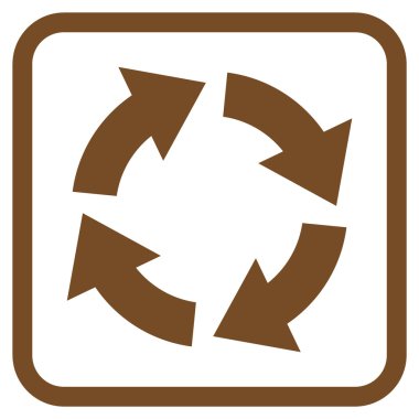 Dolaşım vektör simgesi bir çerçeve içinde