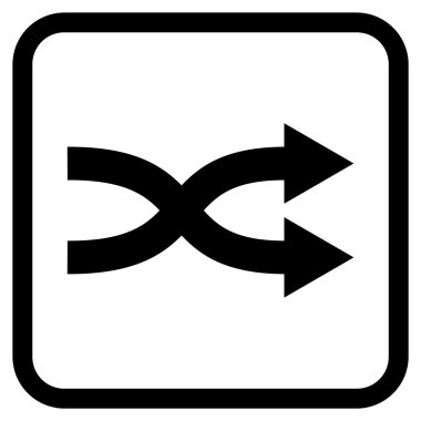 Shuffle okları doğru vektör simgesi bir çerçeve içinde