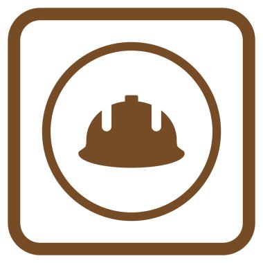 İnşaat kask vektör simgesi bir çerçeve içinde