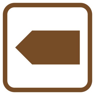 Yön sol vektör simgesi bir çerçeve içinde