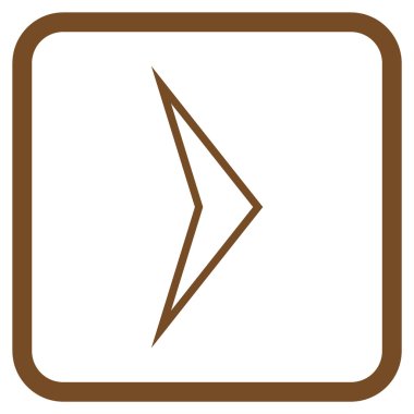 Ok ucu doğru vektör simgesi bir çerçeve içinde