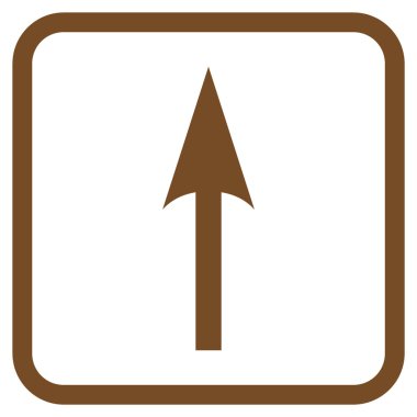 Vektör simgesi bir çerçeve içinde yukarı ok keskin