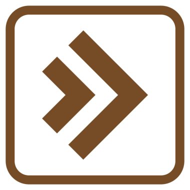 Üst karakter doğru vektör simgesi bir çerçeve içinde