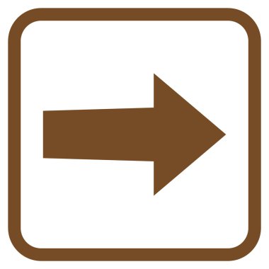 Ok sağ vektör simgesi bir çerçeve içinde