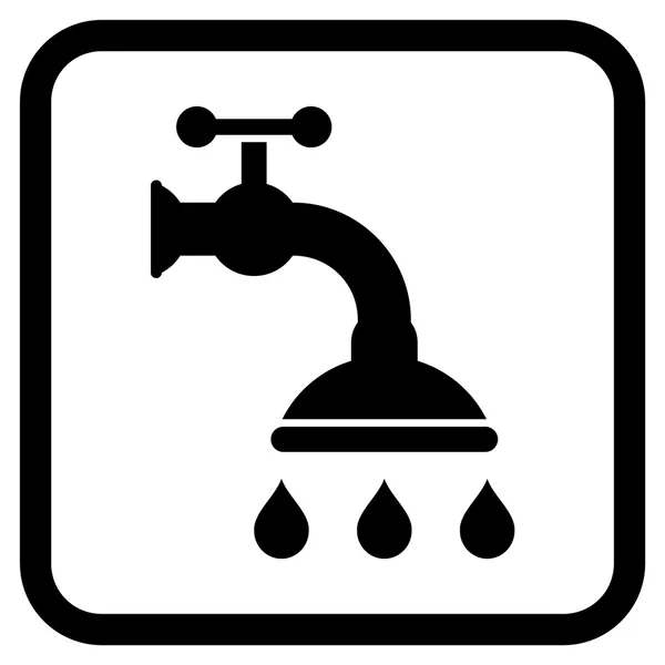 Shower Tap Vector Icon In a Frame — Stockvector