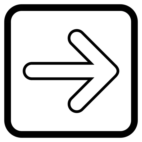 Freccia arrotondata Icona vettoriale destra in una cornice — Vettoriale Stock