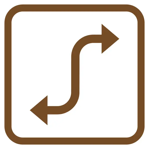 Icono de vector de flecha de curva opuesta en un marco — Archivo Imágenes Vectoriales
