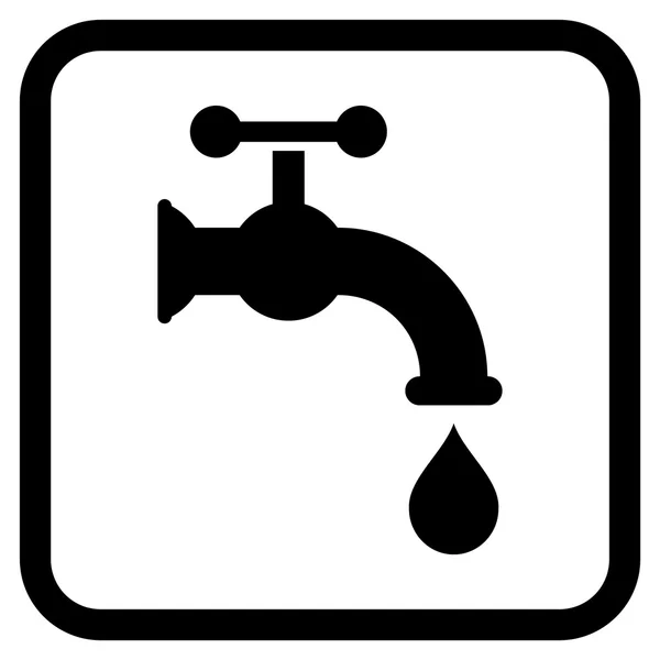Icona vettoriale del rubinetto dell'acqua in una cornice — Vettoriale Stock