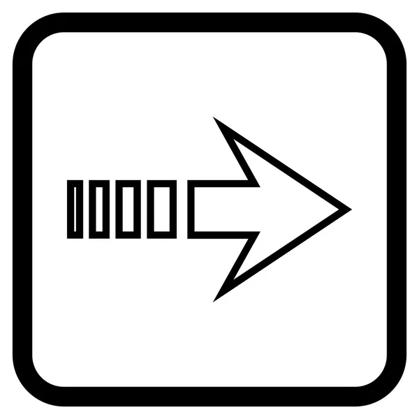 Invia icona vettoriale destra in una cornice — Vettoriale Stock