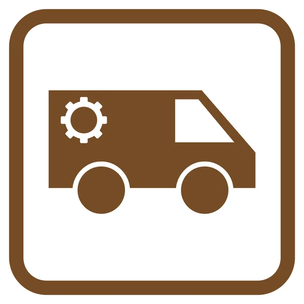 Vector de coche de servicio icono en un marco — Vector de stock