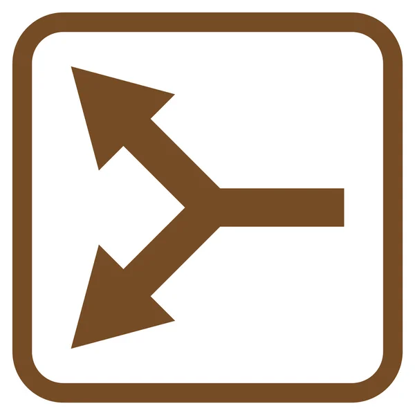 Bifurcación Flecha izquierda Vector icono en un marco — Vector de stock