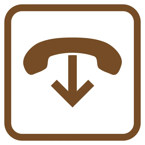 Phone Hang Up Vector Icon In a Frame — Stock Vector