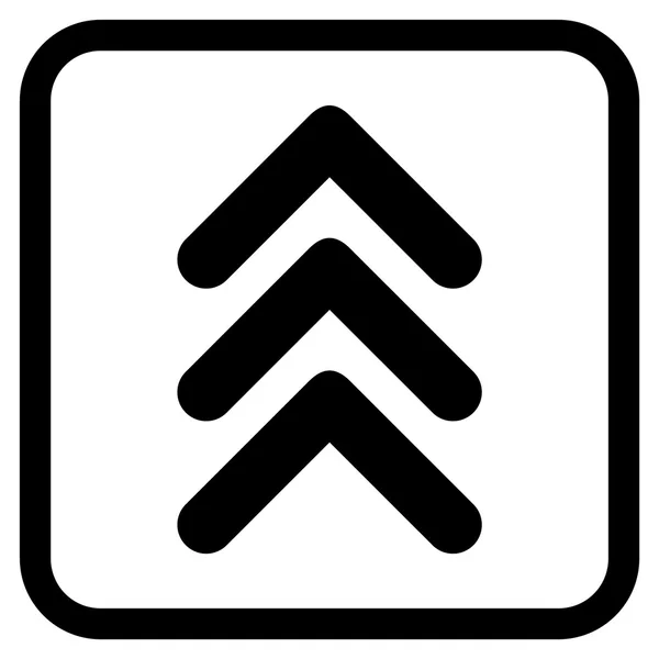 Drievoudige pijlpunt omhoog Vector Icon In een Frame — Stockvector