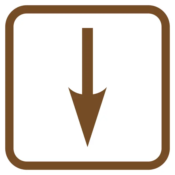 Seta afiada para baixo ícone do vetor em um quadro —  Vetores de Stock