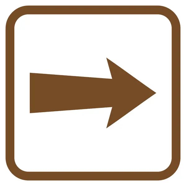 Ícone de vetor direito de seta em um quadro — Vetor de Stock