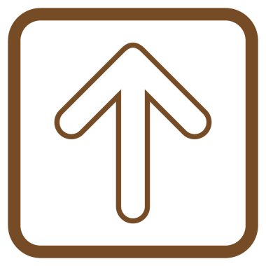 Vektör simgesi bir çerçeve içinde yukarı yönlü ok