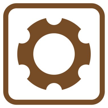 Dişli vektör simgesi bir çerçeve içinde