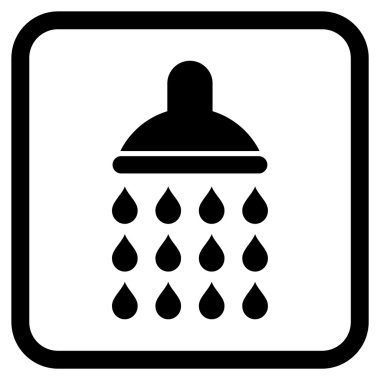 Duş vektör simgesi bir çerçeve içinde