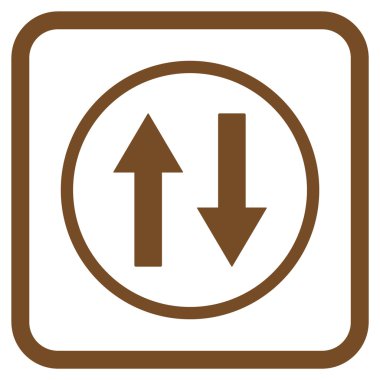 Dikey Çevir ok simge bir çerçeve içinde vektör