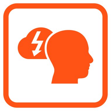 Beyin fırtınası vektör simgesi bir çerçeve içinde