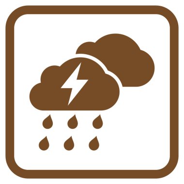 Fırtına bulutları vektör simgesi bir çerçeve içinde