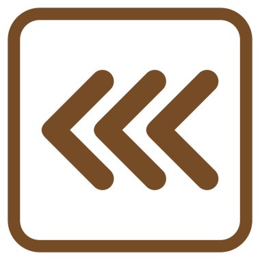 Ok ucu sol vektör simgesi bir çerçeve içinde üçlü