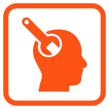 Beyin aracı vektör simgesi bir çerçeve içinde