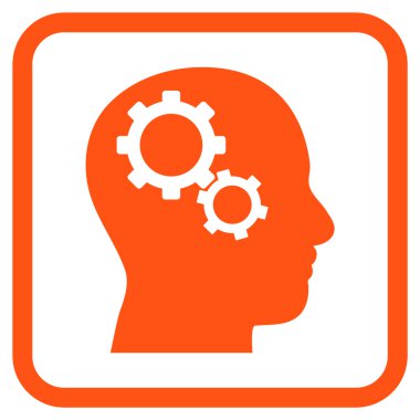 Beyin Gears vektör simgesi bir çerçeve içinde