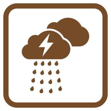 Fırtına bulutları vektör simgesi bir çerçeve içinde