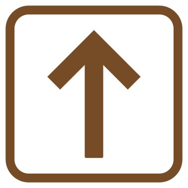 Bir çerçeve içinde yukarı ok vektör simgesi