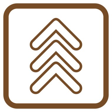 İşaretçi yukarı vektör simgesi bir çerçeve içinde üçlü