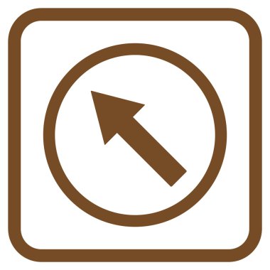 Yukarı Sağdan sola yuvarlak ok vektör simgesi bir çerçeve içinde