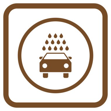 Oto yıkama vektör simgesi bir çerçeve içinde