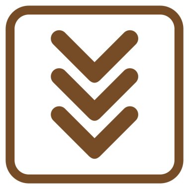 Vektör simgesi bir çerçeve içinde aşağı çift ok ucu