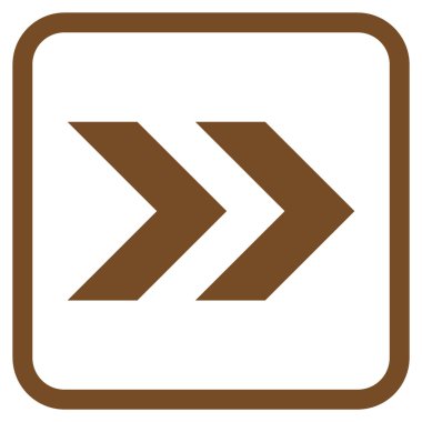 Üst karakter doğru vektör simgesi bir çerçeve içinde