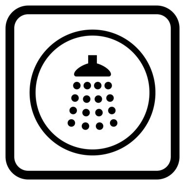 Duş vektör simgesi bir çerçeve içinde